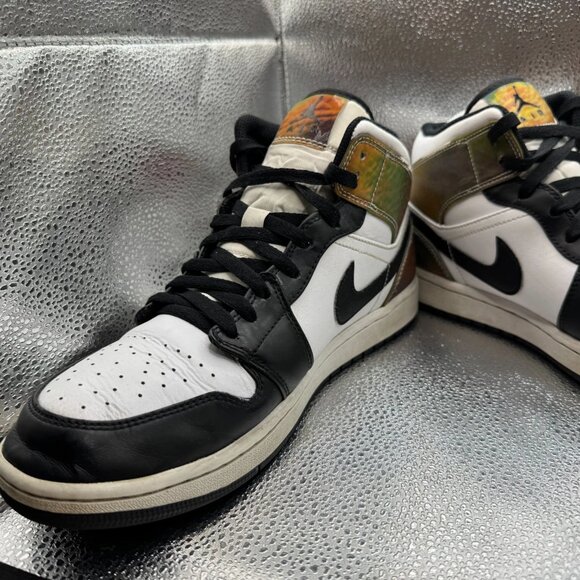 Size 10.5 Air Jordan 1 Mid SE Mens White Black Athletic Sneakers DM7802-100 - Picture 4 of 11